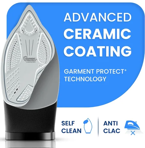 Vista 6 de Xabitat Plancha inalámbrica de lujo Plancha de vapor de 1500 W Anti goteo Tecnología de protección térmica Suela de cerámica antiadherente
