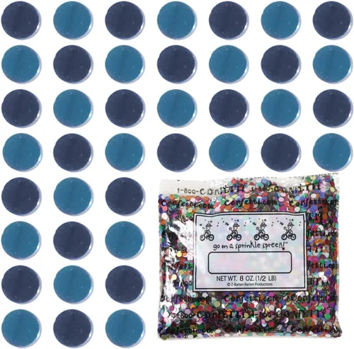 Vista 93 de Confetti Circle 1/4" Negro, Azul Marino Combo - 2 bolsas de media onza (1 oz) (8550/9971)