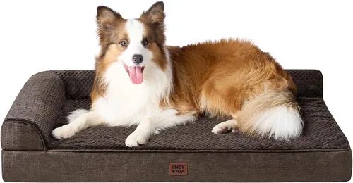 Vista 56 de EHEYCIGA - Cama ortopédica para perros de tamaño mediano, cama de espuma viscoelástica para perros, color beige Small Dog Sofa with Washable