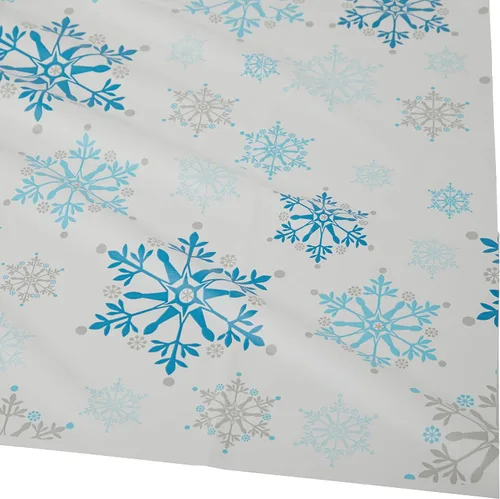 Vista 4 de Creative Converting Mantel de plástico con estampado completo, 54 x 102 ", remolinos de copo de nieve