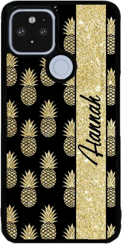 Vista 9 de Gold Pineapple - Funda de goma negra personalizada compatible con Google Pixel 10, 10 Pro, 10 Pro XL, 9a, 9 Pro, Pixel 9, Pixel 9 Pro XL, 8a, 8 Pro
