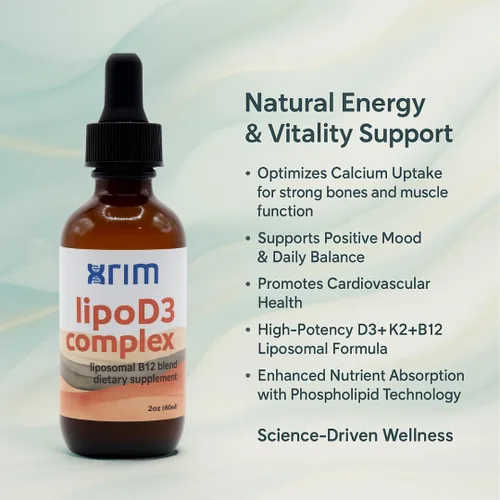 Vista 3 de xrim Complejo LipoD3 - Vitamina liposomal D3 5000iu + K2, selenio y CoQ10 Apoyo inmunológico, salud cardíaca y ósea, alta absorción, 30 porciones