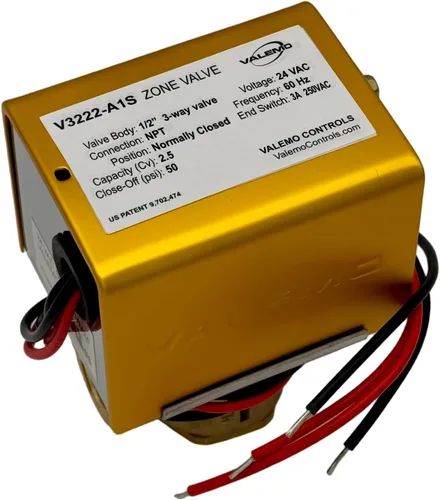 Vista 13 de V3417-A1S Válvula de zona motorizada, 3 vías, 1" sudor, normalmente cerrada, 24 VAC, con interruptor final