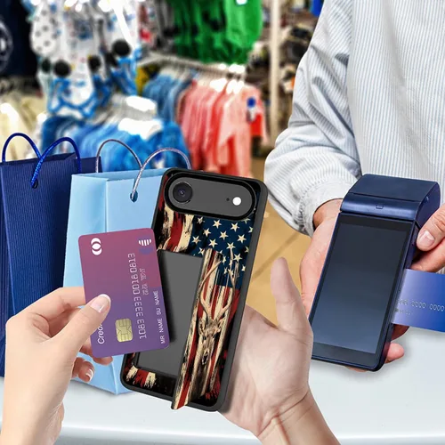 Vista 6 de Funda para iPhone Air, funda tipo cartera con ranura para tarjeta oculta, a prueba de golpes, TPU y PC, funda protectora de doble capa para iPhone