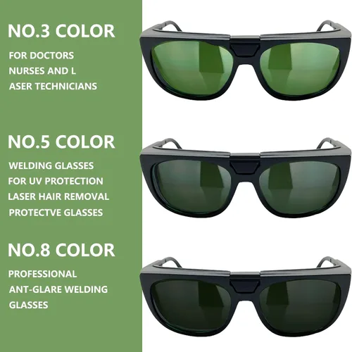 Vista 7 de IPL - Gafas de seguridad con láser abatible, protección UV 400, para infrarrojos, luz roja