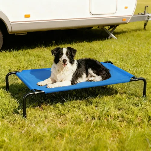 Vista 7 de STARLATTA Cama elevada y refrescante para perros grandes, catre impermeable para mascotas al aire libre con malla transpirable lavable, pies