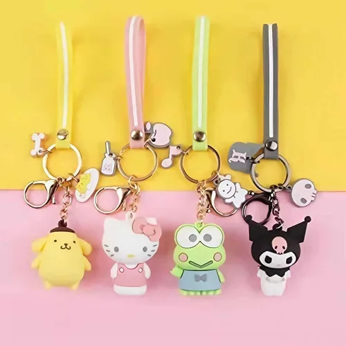 Vista 4 de XUEFU Juego de 7 llaveros lindos de dibujos animados de anime, colgante de figura de dibujos animados kawaii accesorios para mujeres