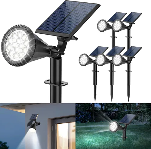 Vista 14 de 2 reflectores solares para exteriores, 56 luces LED para exteriores para el jardín, impermeables IP68, 2 paquetes, 4 modos de iluminación