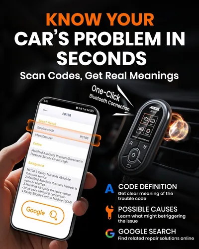 Vista 8 de ANCEL BD310 Escáner OBD2 y Lector de Códigos del Motor - Prueba Avanzada de Batería, Análisis de Viaje, Prueba de Rendimiento, Herramienta