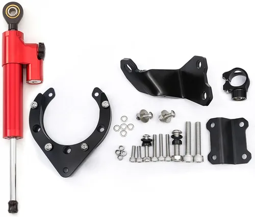Vista 10 de PROCNC - Kit de soporte de montaje estabilizador de aluminio para motocicleta CNC para Yamaha MT07 FZ07 2020 2021 2022 2023 (negro + negro)