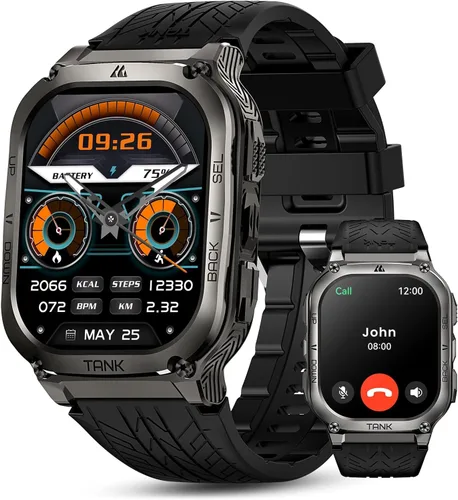 Vista 8 de AMAZTIM Tank T3 Smart Watches for Men, Rugged Full Metal Body, 5ATM & IP69K