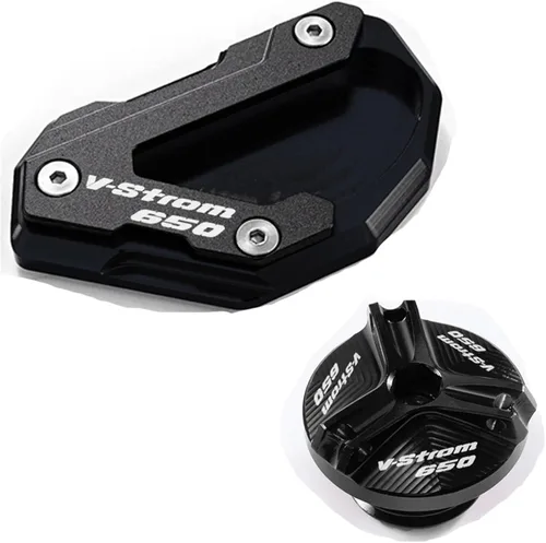 Vista 14 de Soporte de extensión lateral Soporte de extensión y tapa de llenado de aceite para Suzuki DL650 V-Strom 650 XT 650XT Vstrom650 (Color A Negro)
