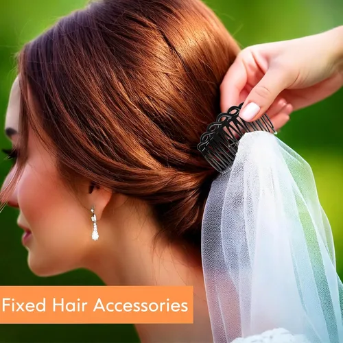 Vista 5 de COMNICO Juego de 6 peines laterales franceses para mujer, juego de accesorios de peine de pelo de plástico, pinzas decorativas para el cabello