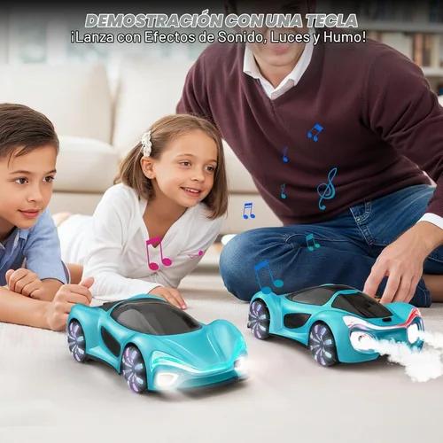 Vista 3 de SIMREX Auto de control remoto con detección de gestos con base de carga, juguete de auto de acrobacias a control remoto giratorio de 360°, tiempo