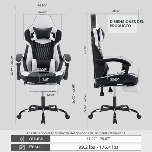 Vista 3 de Silla de escritorio para adultos, silla ergonómica
