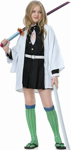 Vista 7 de Antsoldier Mitsuri Muichirou - Disfraz de cosplay para niños con peluca, disfraz de anime cosplay, kimono, uniforme de Navidad para niños y adultos
