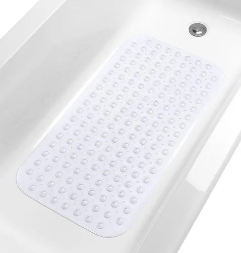 Vista 16 de Tapete de ducha antideslizante de 20"x20" (solo duchas lisas/sin textura, no para sobre desagüe) Seguro, limpio, lavable a máquina, agarre superior