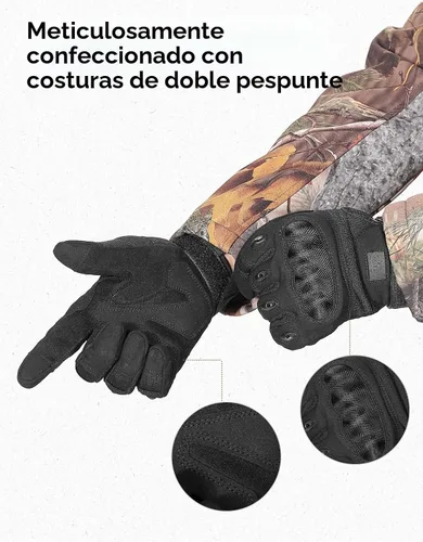 Vista 6 de KEMIMOTO Guantes tácticos para hombres, guantes de motocicleta con pantalla táctil con carcasa dura y acolchado de palma para deportes, motocicleta