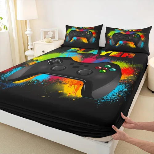 Vista 8 de Homewish Sábana bajera ajustable con diseño de bandera estadounidense de camuflaje para niños, tamaño individual, silueta de cuernos de ciervo