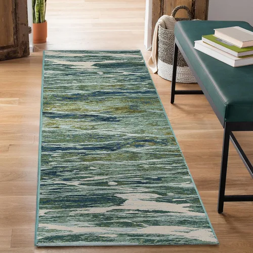 Vista 94 de Liora Manne Marina - Alfombra de área duradera de mezcla sintética tejida a máquina para interiores/exteriores - Gráfico contemporáneo océano global