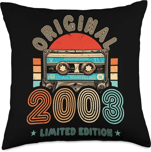 Vista 4 de Retro Limited Edition 2003 Cassette Tape 23rd Birthday Throw Pillow