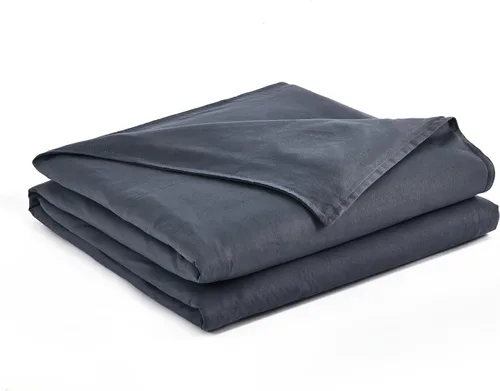 Vista 8 de RelaxBlanket - Funda de edredón de 60 x 80 pulgadas para manta con peso Algodón premium de 180GSM Gris oscuro