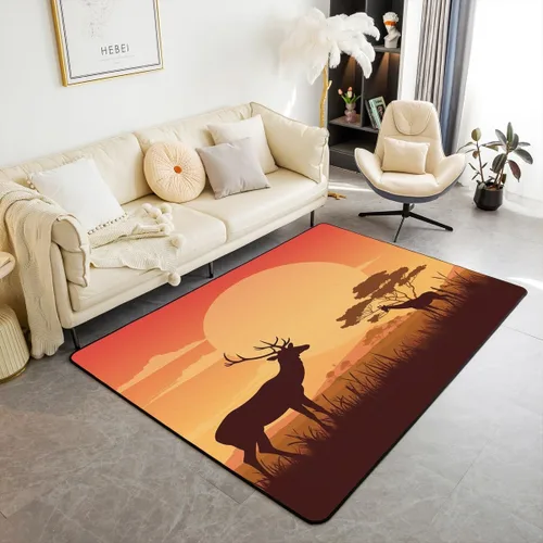 Vista 7 de Feelyou Alfombra de área con diseño de rosas de 3 x 5 para niños, con flores de Buterfly y luna, alfombra decorativa para dormitorio, niños, niñas