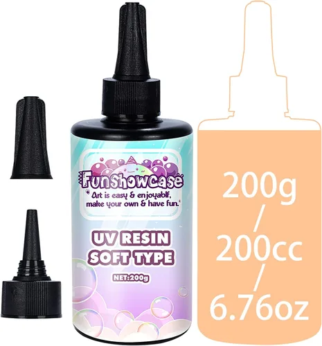 Vista 2 de Pegamento transparente suave de resina UV, curación de luz solar ultravioleta para fabricación de joyas, decoración de manualidades, fundición