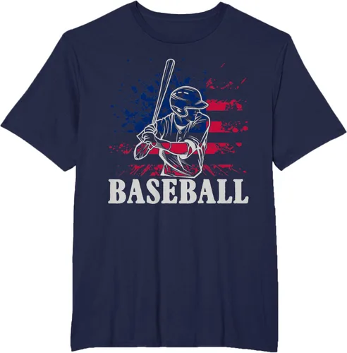Vista 62 de Camiseta de béisbol deportiva estadounidense con bandera estadounidense, Negro, S