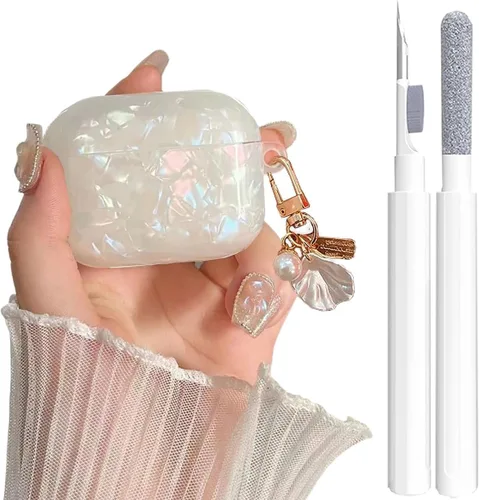 Vista 25 de Compatible con Airpods Pro 3 Funda transparente con bloqueo para teléfono, suave TPU magnético bloqueo automático Apple AirPods Pro de tercera