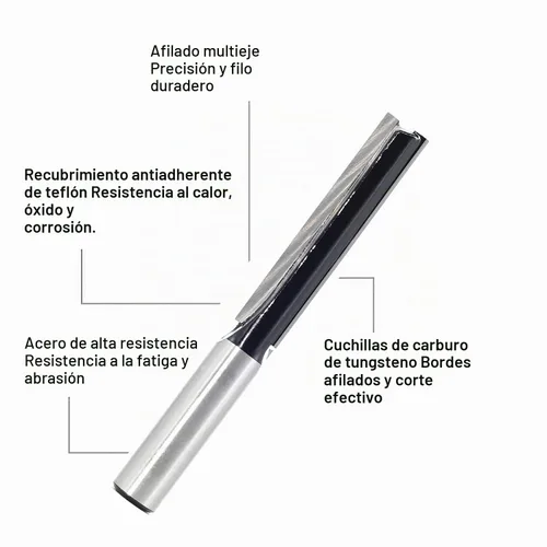 Vista 7 de Juego de brocas de enrutador extra largo de 2-1/2 pulgadas rectas, vástago de 1/2, broca de carburo de 2 flautas, para ranurado profundo de madera