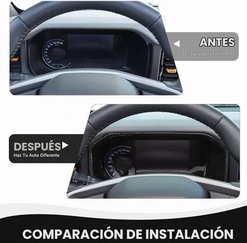 Vista 5 de RAZPOY Cubierta para tablero de instrumentos Bronco, cubierta de tablero de control central compatible con accesorios interiores de fibra de carbono