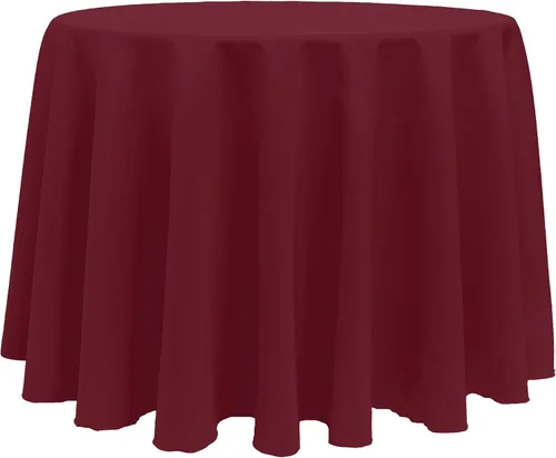 Vista 12 de ULTIMATE TEXTILE Mantel redondo de lino de poliéster de 120 pulgadas, color rosa neón