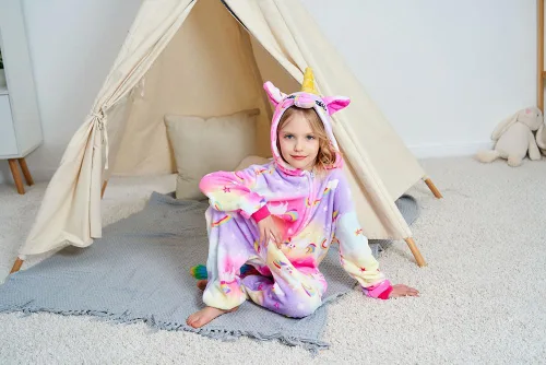 Vista 12 de Pijama de unicornio unisex para niños, enteritos para disfraz, Halloween