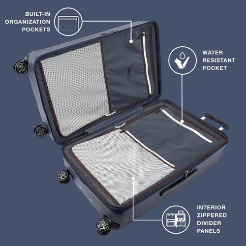 Vista 5 de Travelpro Platinum Elite Hardside - Maleta de policarbonato con cierre TSA, Azul Marino(True Navy Blue), Platinum Elite Hardside - Maleta