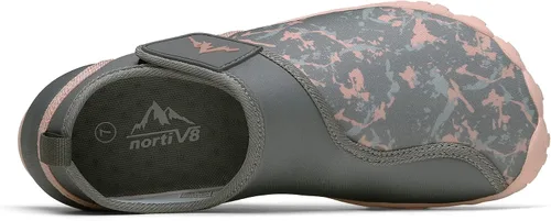 Vista 2 de NORTIV 8 Zapatos de agua de secado rápido para hombre y mujer, para deportes al aire libre, aguamarina, playa, piscina, natación, surf, Grisrosado