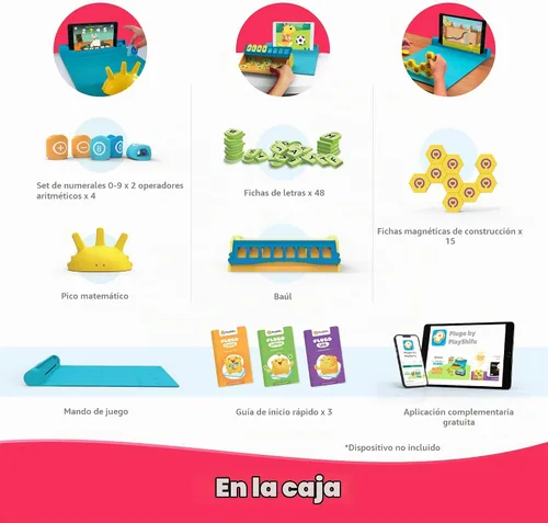 Vista 2 de PlayShifu Junior Genius Pack 3-in-1 STEM Learning Kit with Word Wiz, Mission Math & Connecto Tech-Powered Educational Toys for Kids Ages 4–10