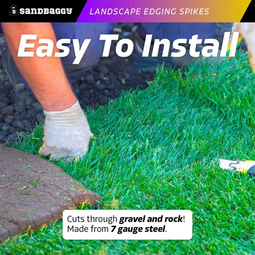 Vista 8 de Sandbaggy Estacas galvanizadas de 6 pulgadas para bordes de paisaje, clavos de paisaje en espiral, acero de calibre 7, ideales para suelos rocosos