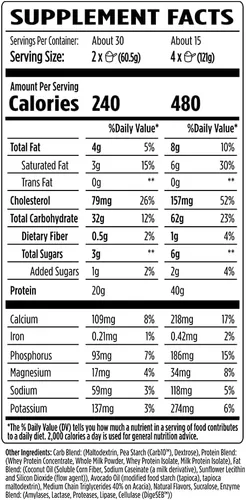 Vista 5 de VMI Sports Mayor Mass Lean Mass Gainer Proteína en polvo para ganancia muscular Polvo de proteína para ganar peso para hombres Ganador