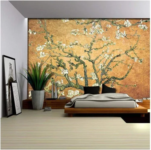 Vista 19 de Wall26 - Papel tapiz en color cobre con estampado de "Almendro en flor" de Vincent Van Gogh