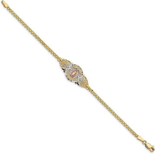 Vista 2 de Diamond2Deal Pulsera de oro de 14 quilates bañada en rodio bicolor 7