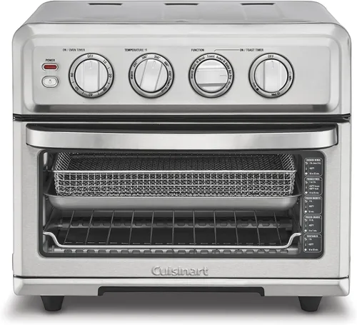 Vista 2 de Cuisinart Freidora de aire + horno tostador de convección, horno 8-1 con opciones para hornear, parrilla, asar y calentar, acero inoxidable, TOA-70