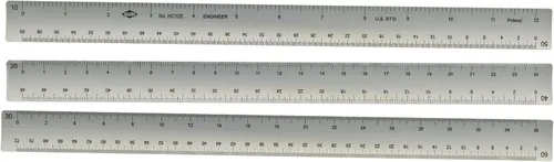 Vista 4 de ALVIN Escala triangular de ingeniero de aluminio de 12 pulgadas, modelo HC12E, regla multiusos hueca para planificación de dibujo, diseño