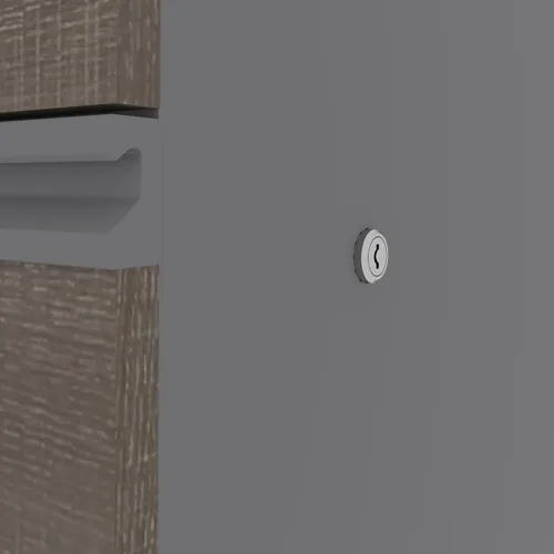 Vista 3 de Bestar Prestige + Pedestal complementario, 16 W, gris ladrido y pizarra 1 file drawer; for home office use; Cherry Wood construction; Classic