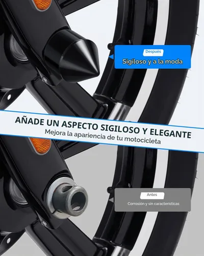 Vista 5 de Benlari Cubiertas negras para tuercas de eje delantero para Harley, tapas de tuerca de eje CNC compatibles con Harley Davidson Touring Sportster