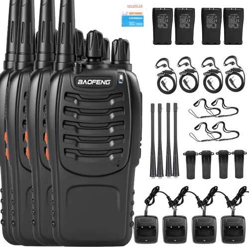 Vista 5 de BAOFENG 888S walkie talkies para adultos, walkie talkies para adultos, radio profesional de 16 canales de mano (4 piezas) (morado oscuro)