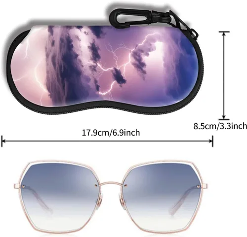 Vista 36 de Hion Sunglasses Case Ultra Light Neoprene Zipper Eyeglass Soft Case with Belt Clip