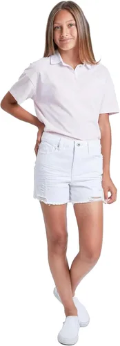 Vista 4 de YMI Pantalones cortos híbridos de mezclilla de talle alto