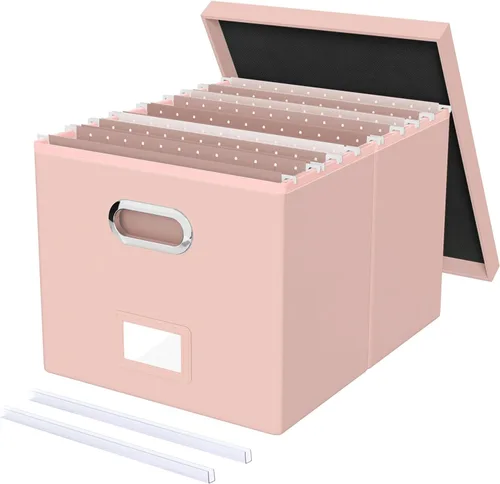 Vista 13 de Oterri Organizador de Archivos, Caja de Archivos, Gabinete de Archivos para Almacenamiento de Carpetas de Archivos Tamaño Carta, Organizador