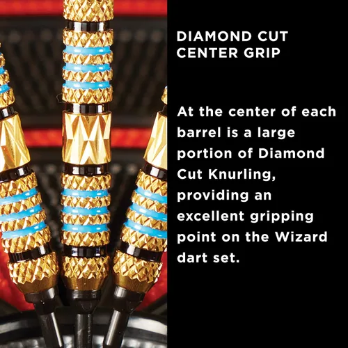 Vista 7 de Viper Wizard Soft Tip Darts, Brass Alloy Barrels with Diamond-Cut Etchings and Knurled Rings